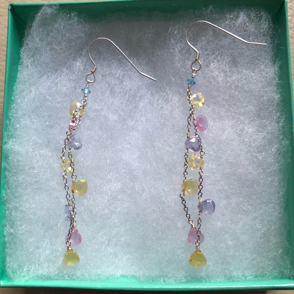 Amethyst Citrine Pink TourmalinePeridot Earring 25$